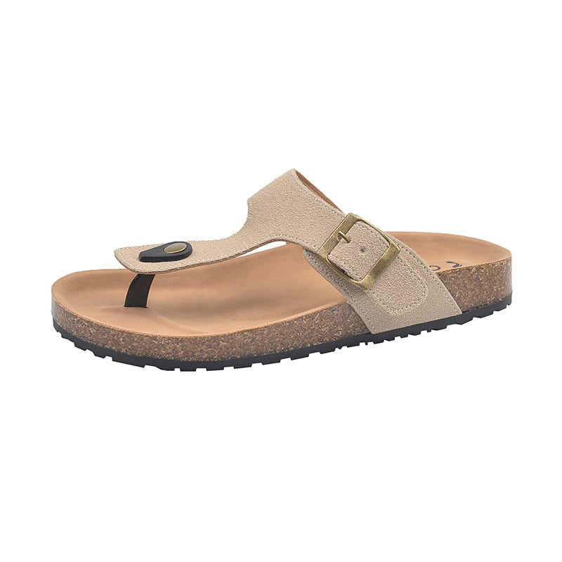 Dame komfortable toe-split sandaler med justerbar rem og ergonomisk sål Stilla