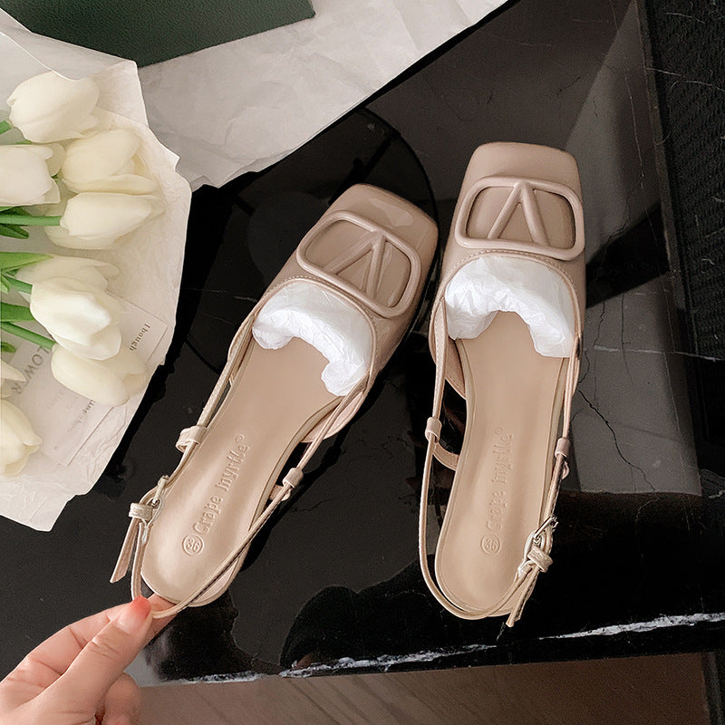 Dame Sling-Pumps med trendy rem og dekorativt spænde-design Stilla