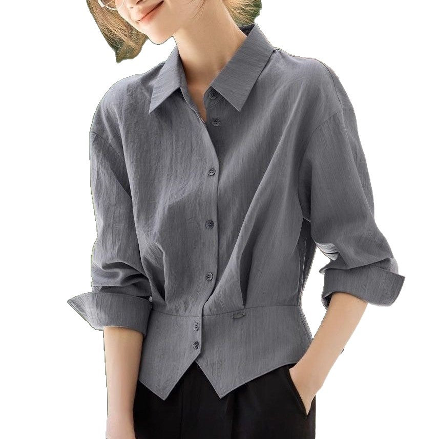 Kvinders elegante oversized bluse med taljebælte Stilla