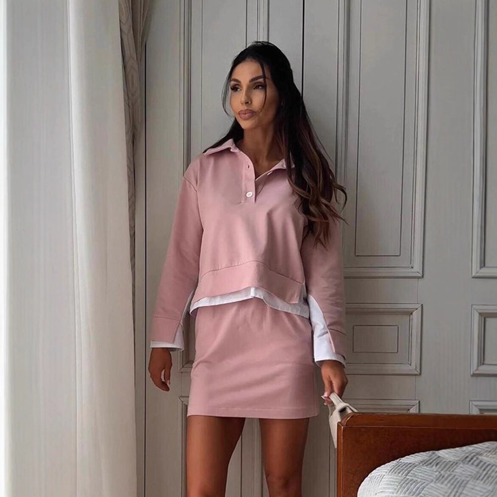 Dame sporty sæt med crop-top og miniskirt Stilla