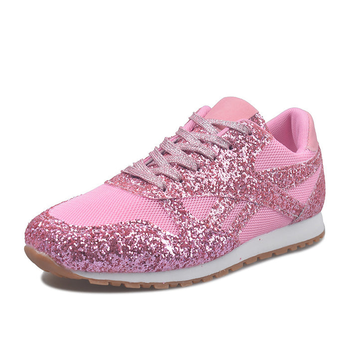 Dame Glitrende Sneakers med åndbar mesh-overflade og ergonomisk fodseng Stilla