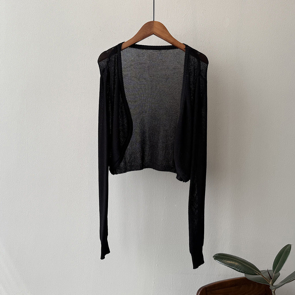 Damer casual strikjakke med åben front og elegante manchetter Stilla