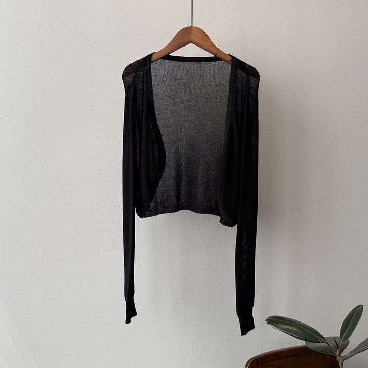 Damer casual strikjakke med åben front og elegante manchetter Stilla