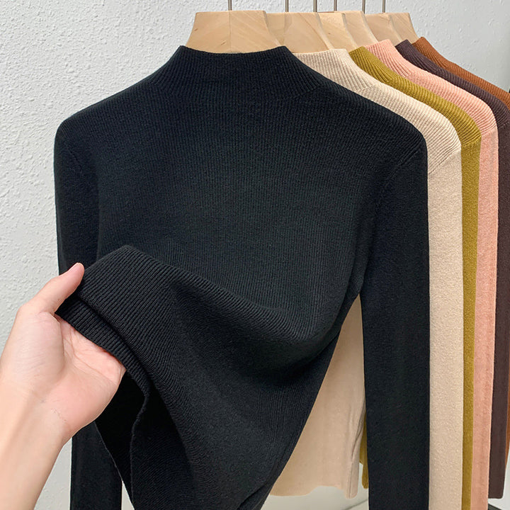 Dame rullekrave sweater i kvalitets ribstrik Stilla
