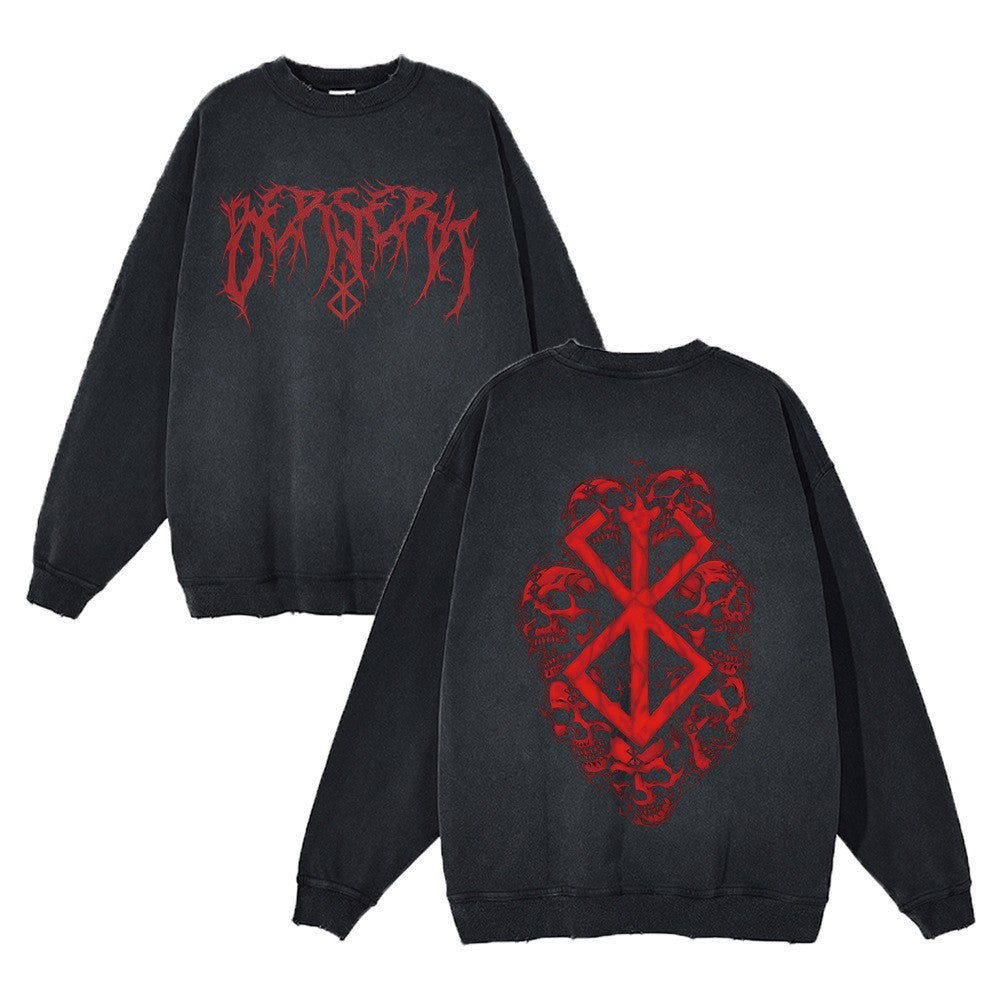 Kvindes sweatshirt med unik gotisk motiv Skovae