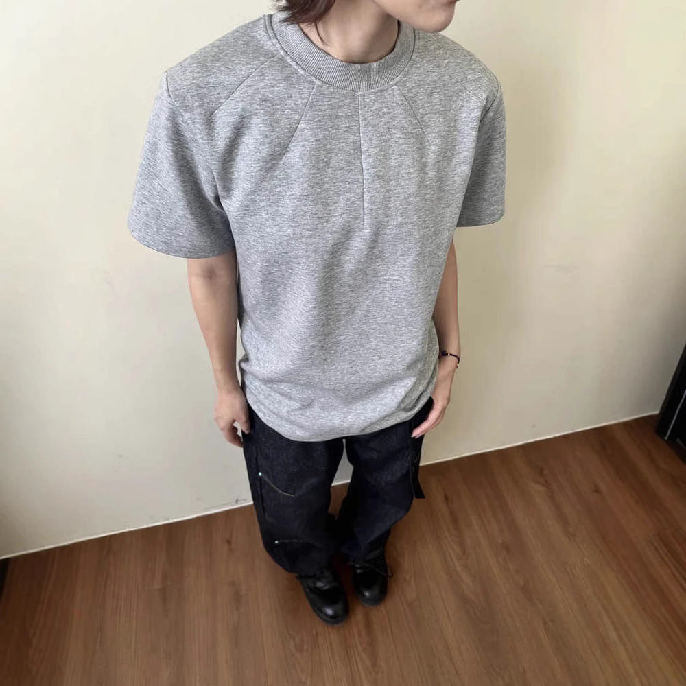 Herrer moderne T-shirt med høj krave og struktureret finish Stilla