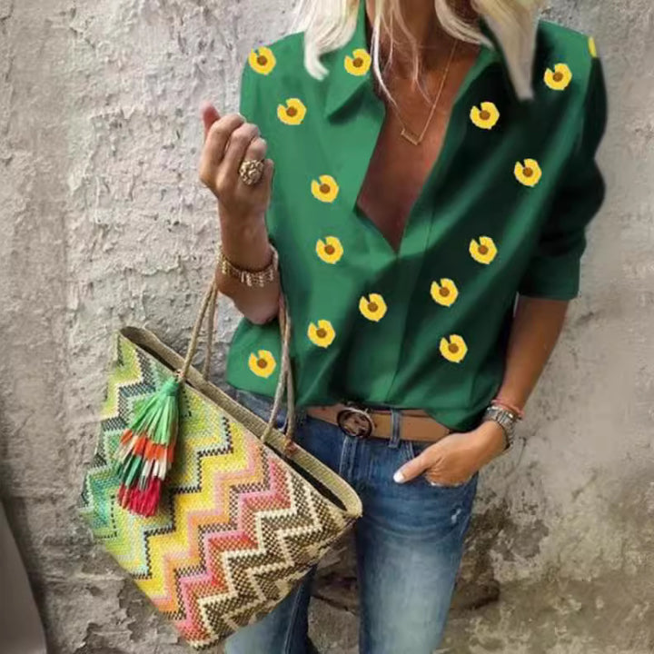 Kvinders moderne designet bluse med blomster mønster Stilla