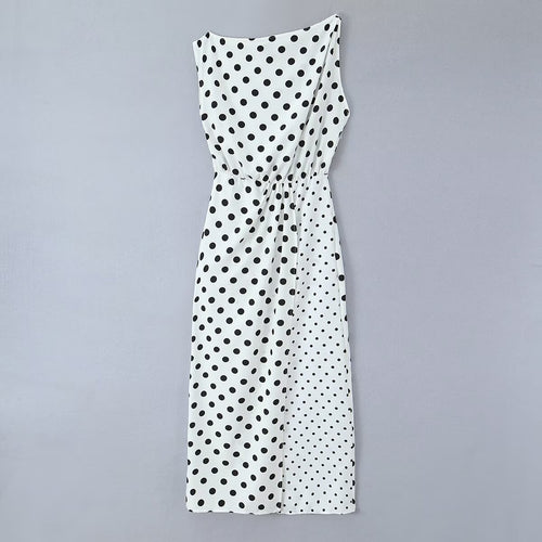 Dame maxikjole med trendy polka-dot mønster Skovae