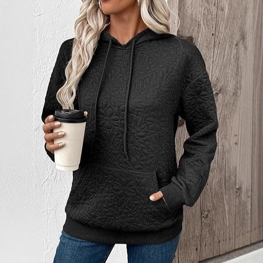 Dames fashion sweatshirt med tekstureret blomsterdesign Stilla