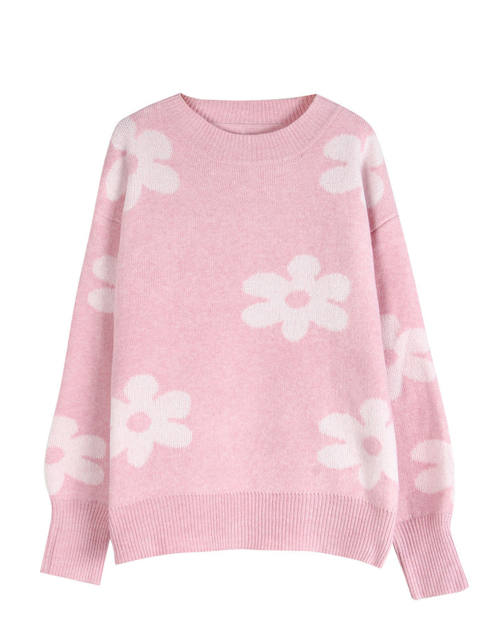 Dame sweater med blomsterdesign og afslappet pasform Stilla