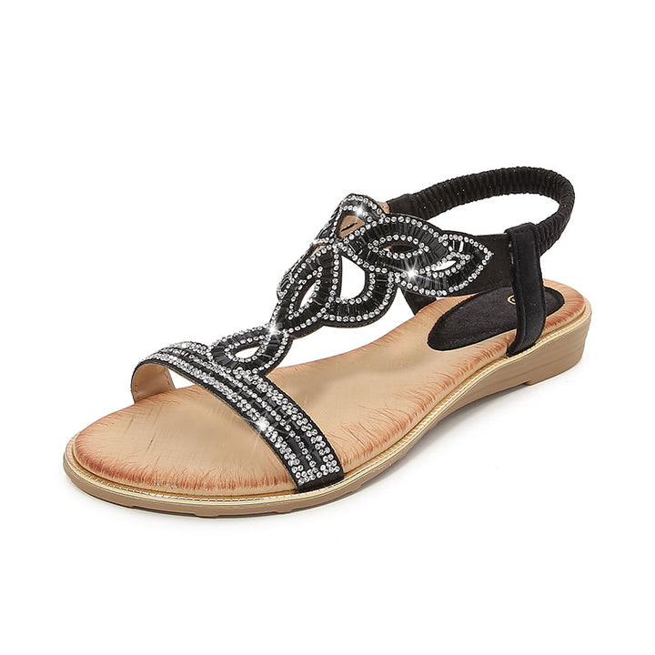 Dame elegante Riemensandaler med strass-applikationer Stilla