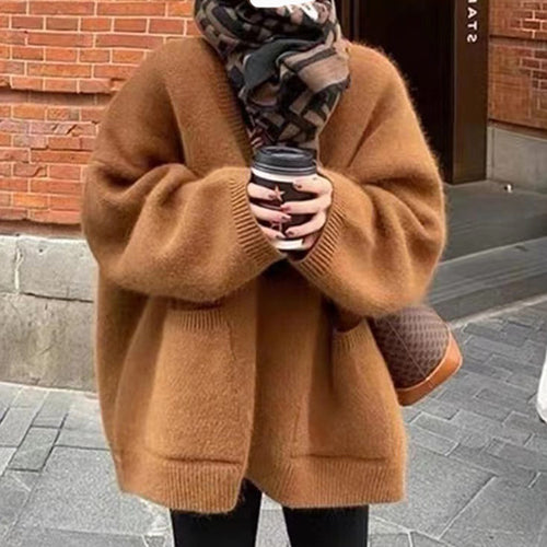 Femme Oversized Strikcardigan med forlommer Stilla