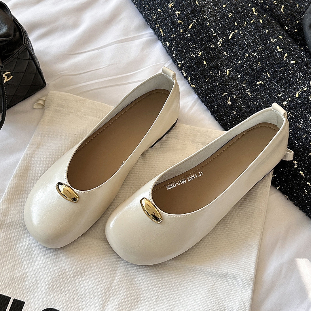 Damer Elegante Slip-On Balletsko med smart metallisk accent Stilla