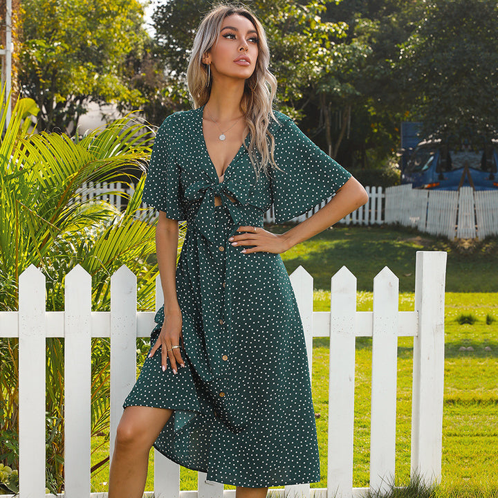 Dame Button-Up Midi-Kjole med Knapdetaljer Stilla