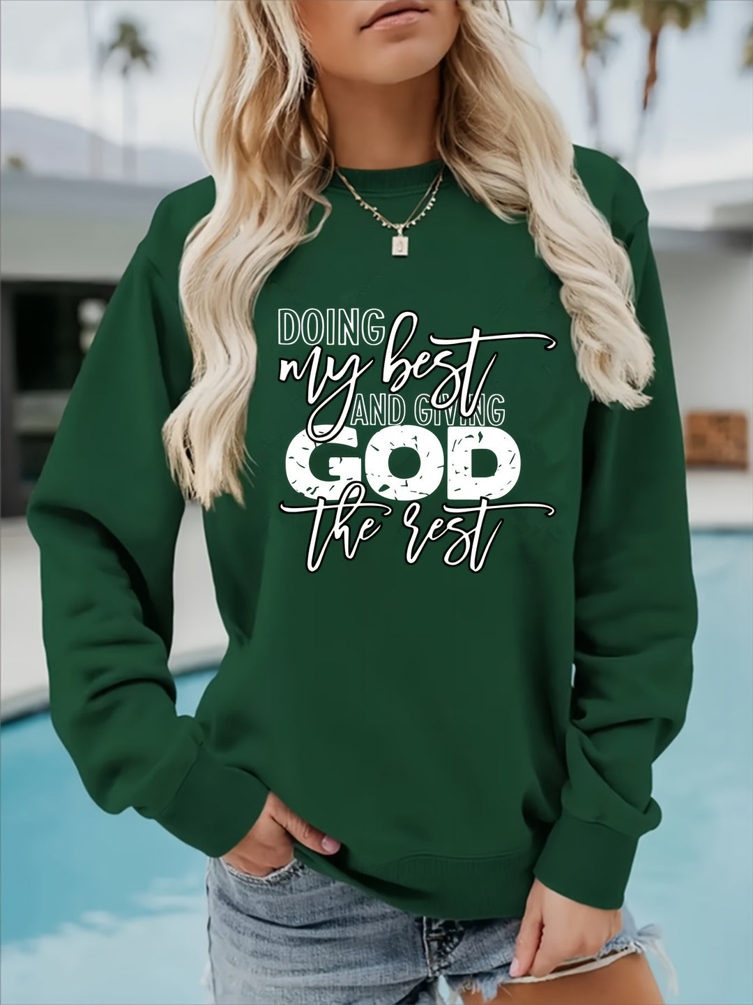 Kvinders sweater med personliggjort motiv Stilla