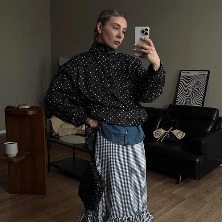 Dame Oversized Regnjakke med Pletter Stilla