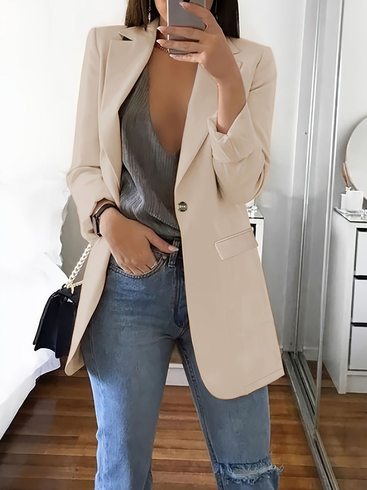 Damer Elegant Blazer med dyb V-hals og smal pasform Stilla