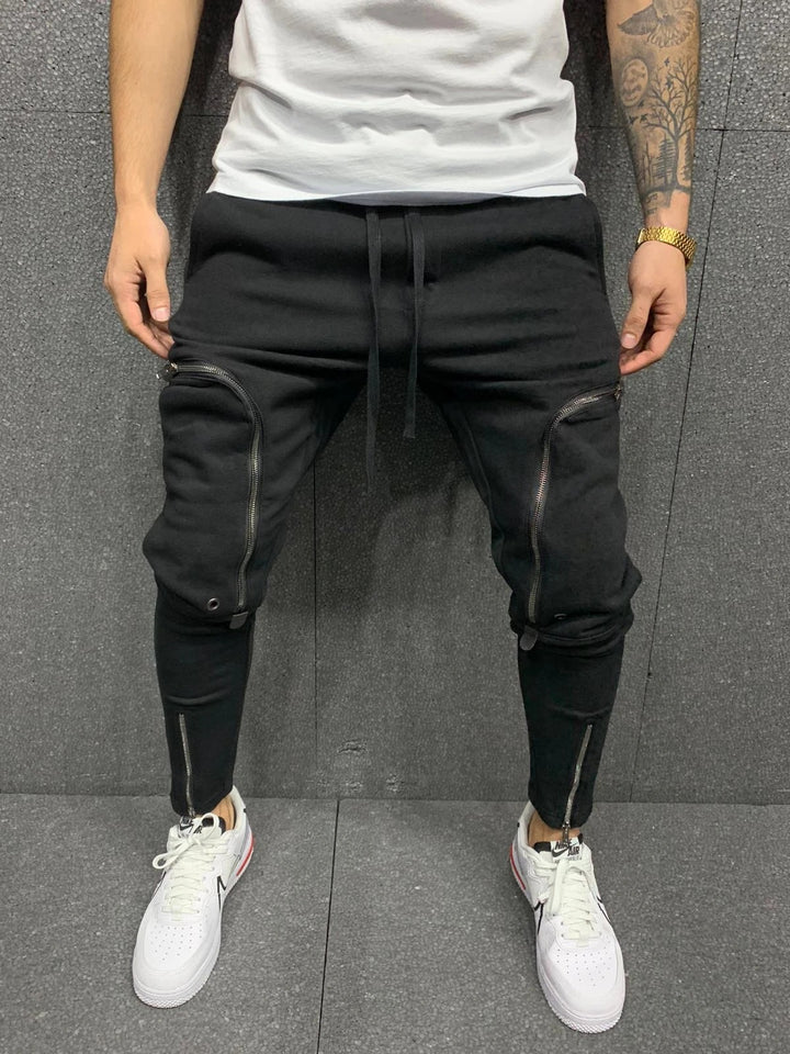 Herre Zip-Up Utility Joggingbukser Stilla