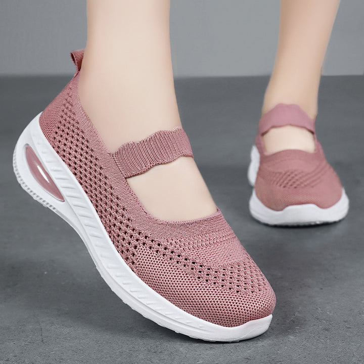 Dame Lettere og åndbare komfort-sneakers med elastisk rem Stilla