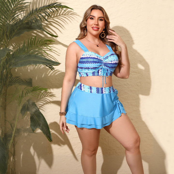 Dame Sporty Tankini-sæt med justerbart indpakningsdesign Skovae