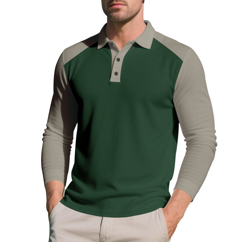 Herrer langærmet polo shirt med sportligt raglan-design og komfortabel pasform Stilla