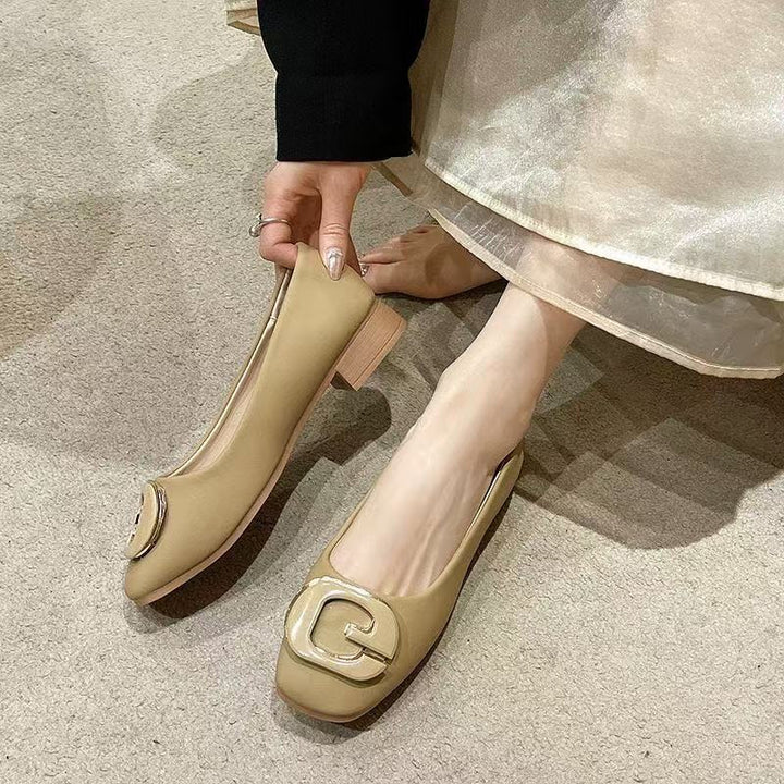 Dame elegante Slingback-Mules med moderigtige spænde-detail og komfortabel blokhælhæl Stilla