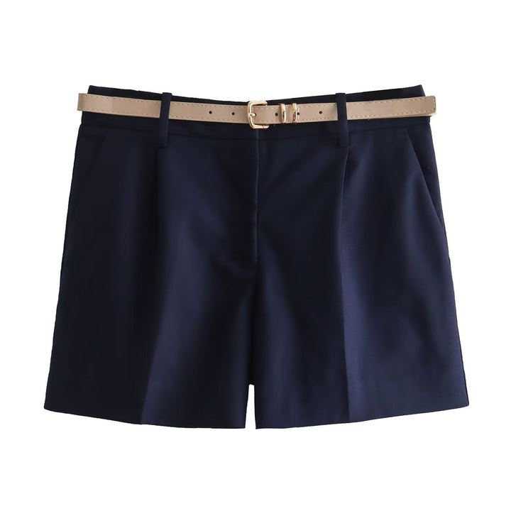 Dame elegante shorts med praktisk bælte Skovae