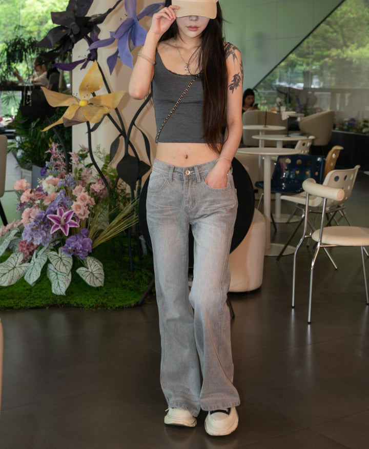 Dame Flared Jeans i Vintage-look med høj talje og behagelig pasform Stilla
