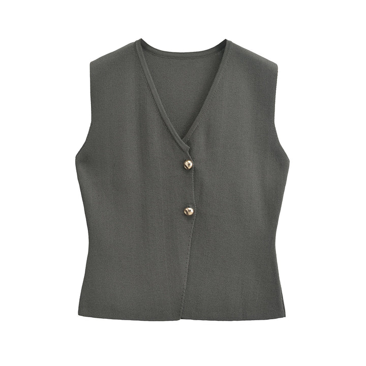 Dame Casual Knap-Op Vest Stilla