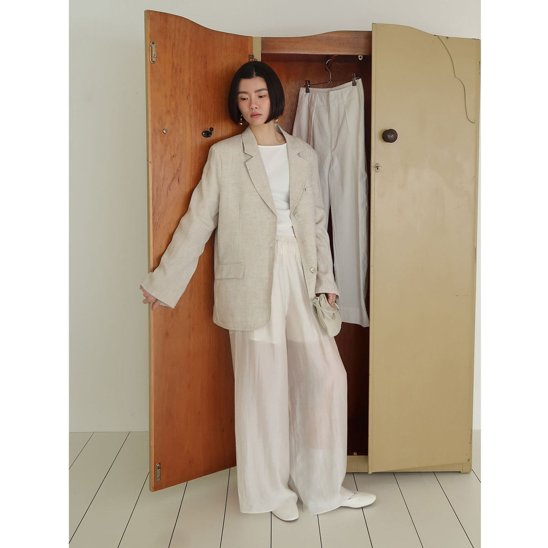 Damer afslappet linned blazer med struktureret finish Stilla