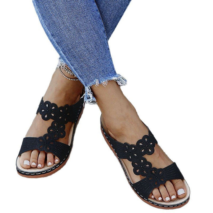Dame komfortable sandaler med moderne blomstermotiver og ergonomisk sål Stilla