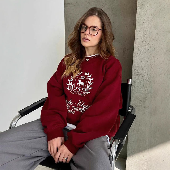 Dame afslappet sweatshirt med moderne logo-design og oversized pasform Stilla