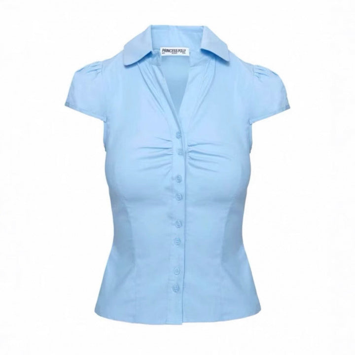 Dame tekstureret knaplukning-bluse Stilla