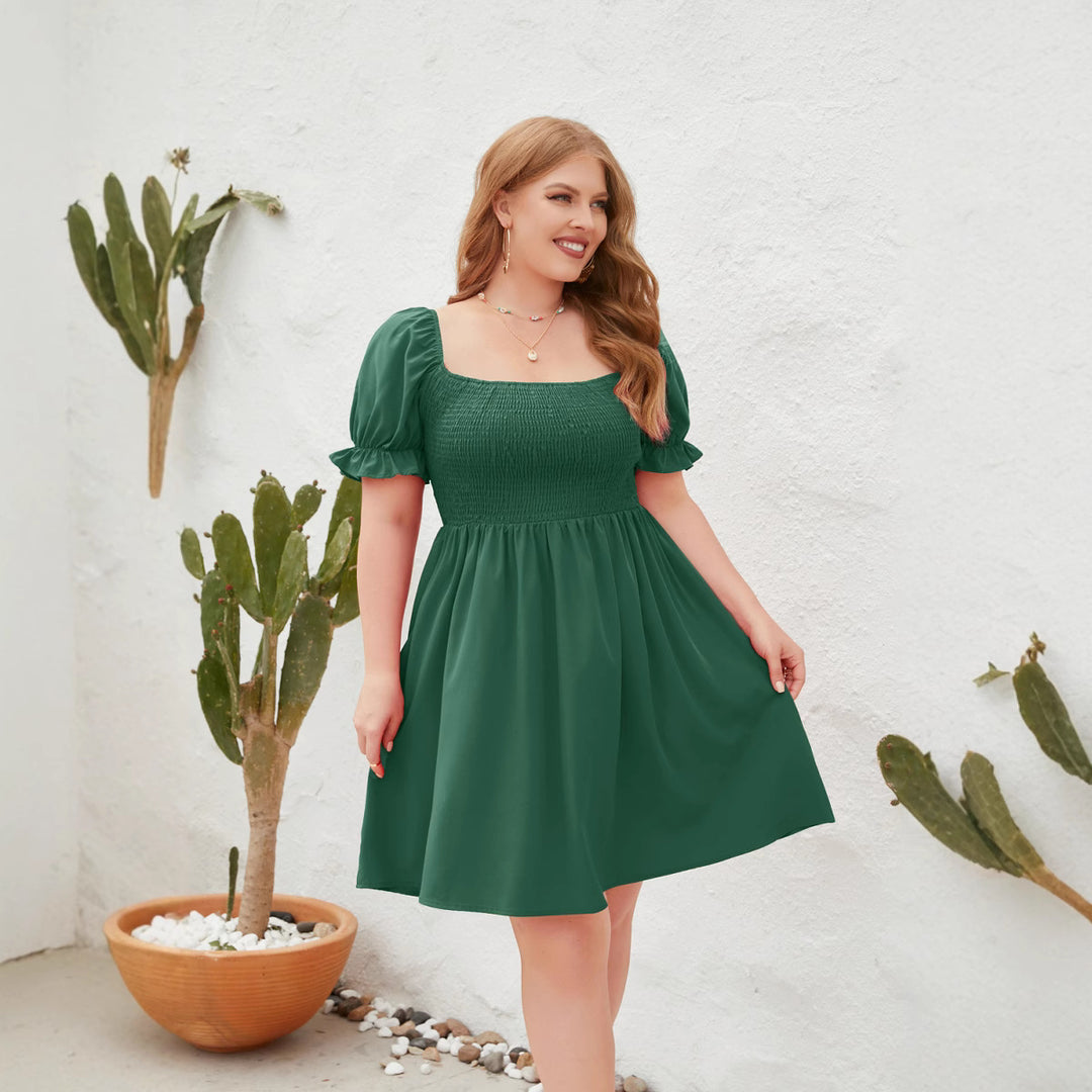 Dame Let sommerkjole med off-shoulder pasform og voluminøse puffærmer Skovae
