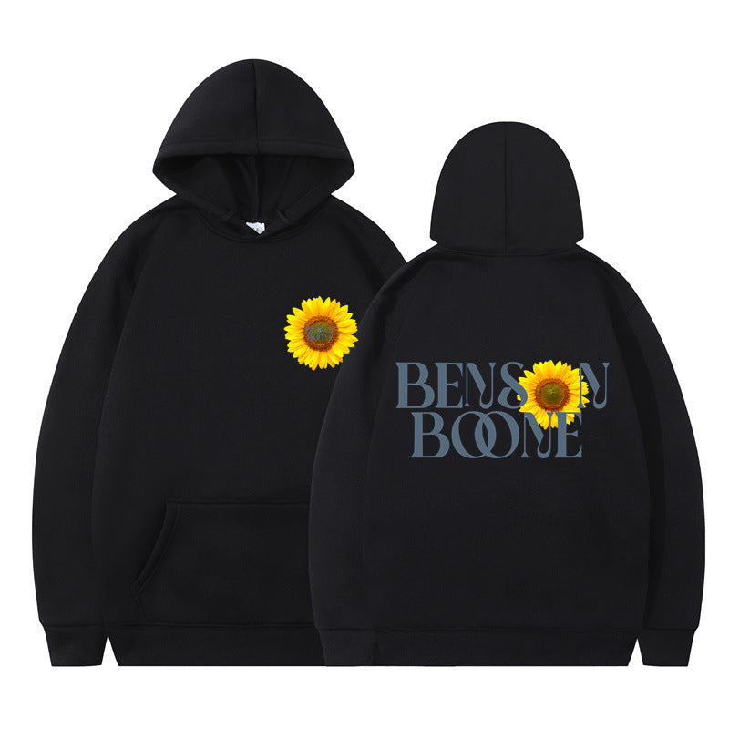 Kvinders hoodie med unikt solsikke design og komfortabel pasform Skovae