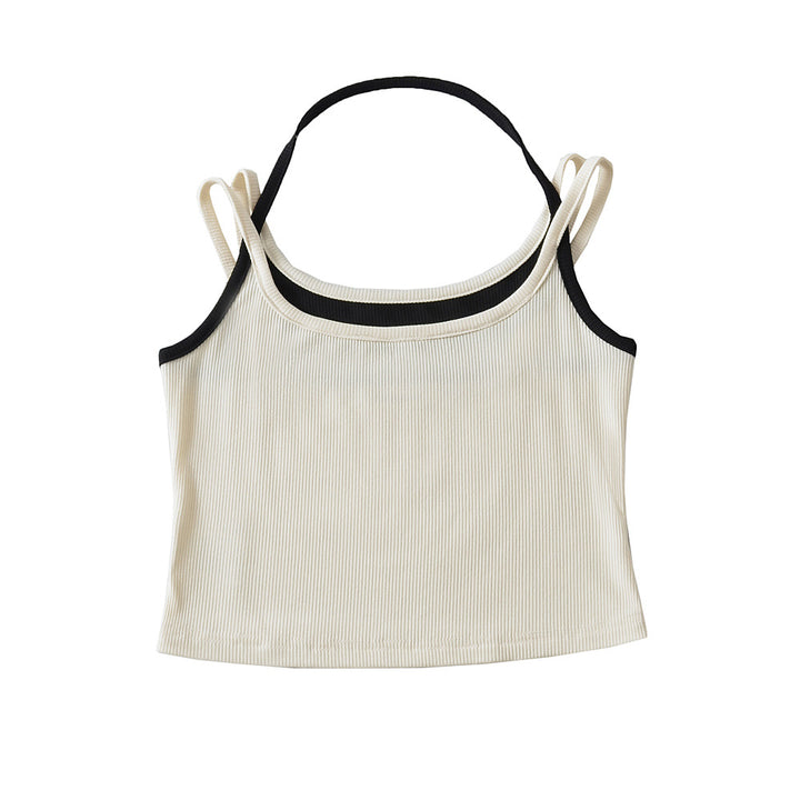 Damer sporty cropped top med raffinerede stropdesigns og elastisk stof Stilla