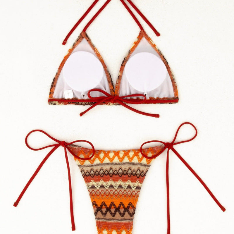 Dame Triangel-Bikini i Boho-stil med legende bindebånd Stilla