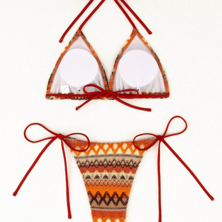 Dame Triangel-Bikini i Boho-stil med legende bindebånd Stilla
