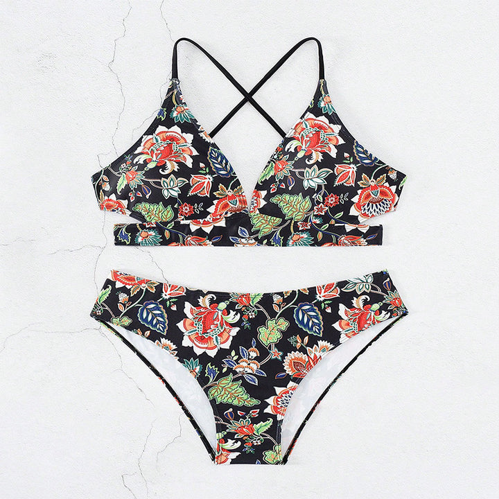 Dame Bikini-sæt med blomsterdesign og højtaljede underdele Stilla