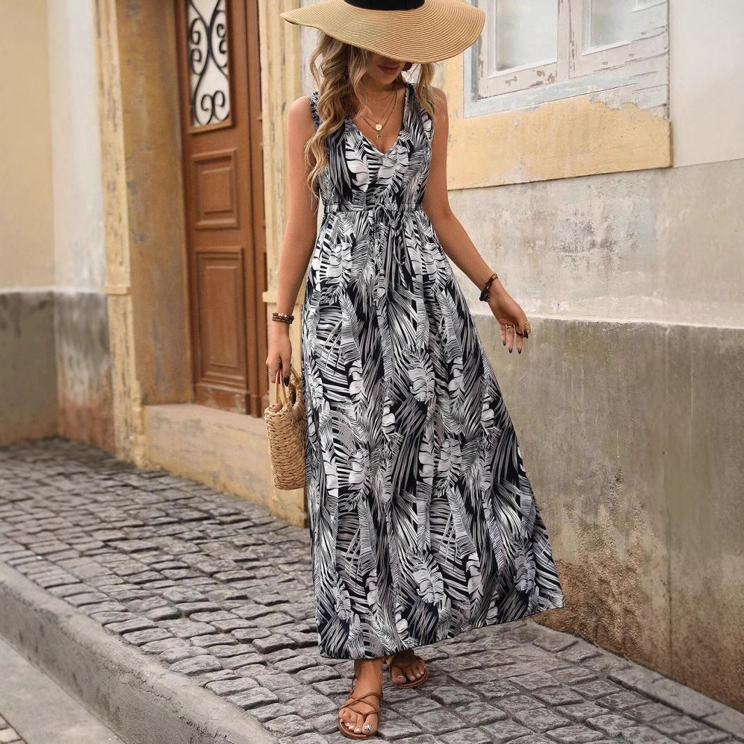 Dame tropisk tryk High-Low maxikjole Stilla