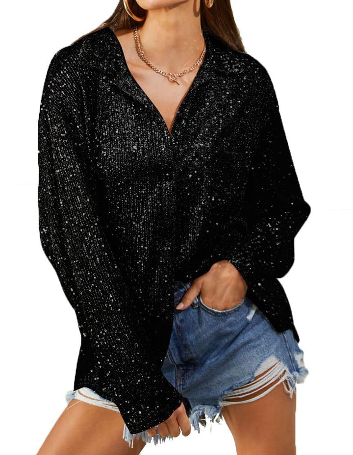 Damer Glitrende Oversize-Bluse med afslappet snit Stilla