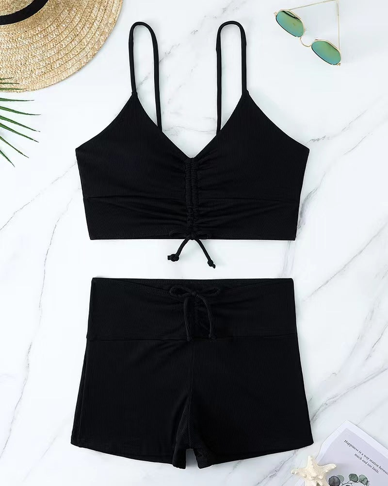 Dame bikini med blomstret flæse design og justerbare stropper Skovae