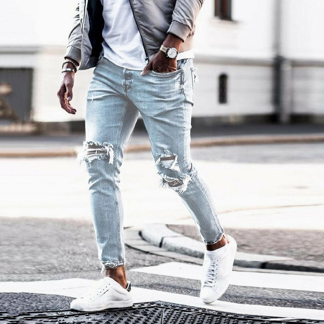 Herren Destroyed Jeans med moderne Distressed-effekter Skovae