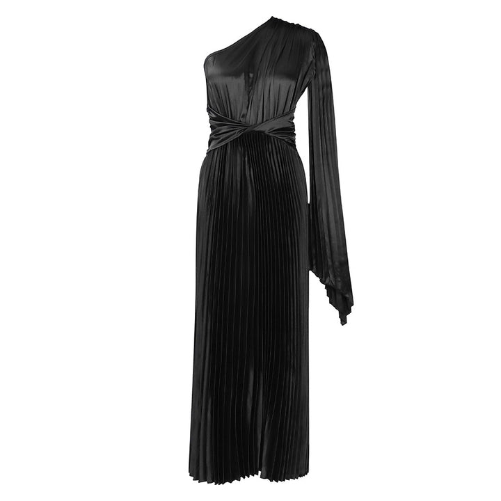 Dame Elegante Maxikjole med asymmetrisk design og plisserede detaljer Stilla