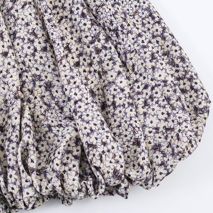 Dame Kort Ruffled kjole med elastisk taljebånd og voluminøst skirt Skovae