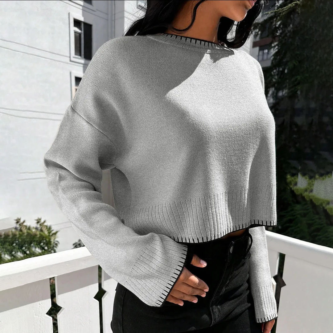 Kvinderne korte sweater med tekstureret design og afslappet snit Stilla