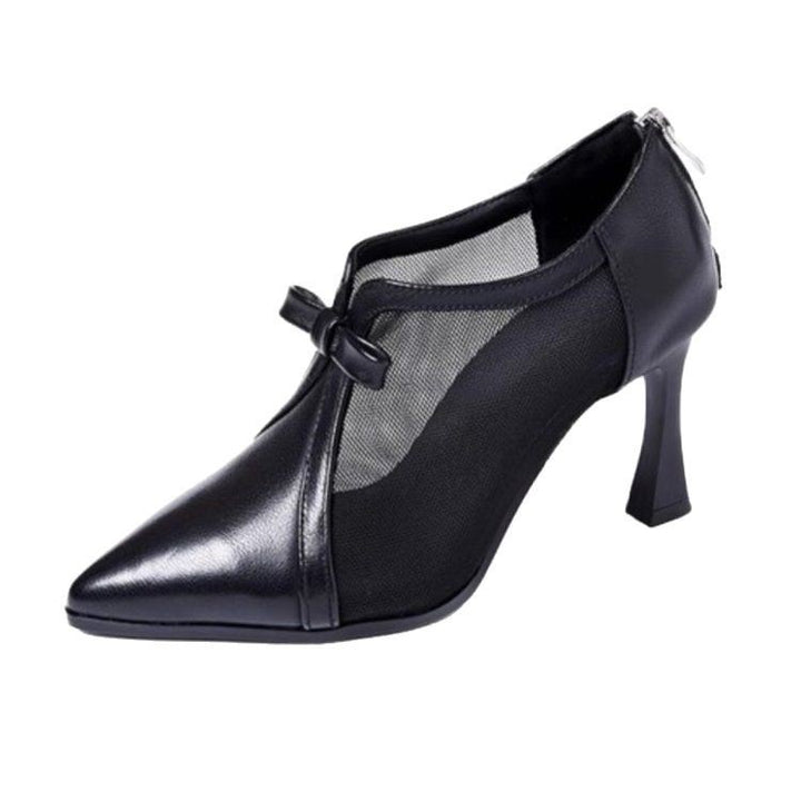 Dame elegante Slingback-pumps med gennemsigtige indsatser og moderne sløjfe-tryk Stilla