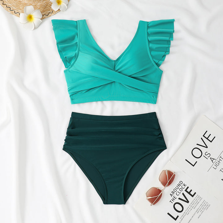 Dame Flirty Høj Talje Ruffle Bikini Sæt Stilla