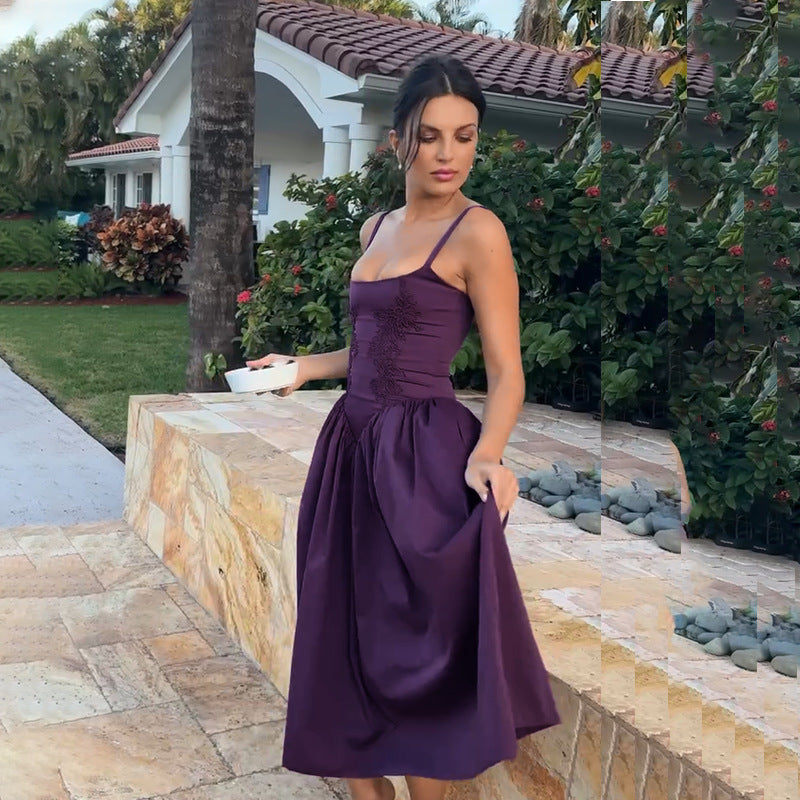 Dame Elegante A-linje Midi Kjole Stilla 1751522696