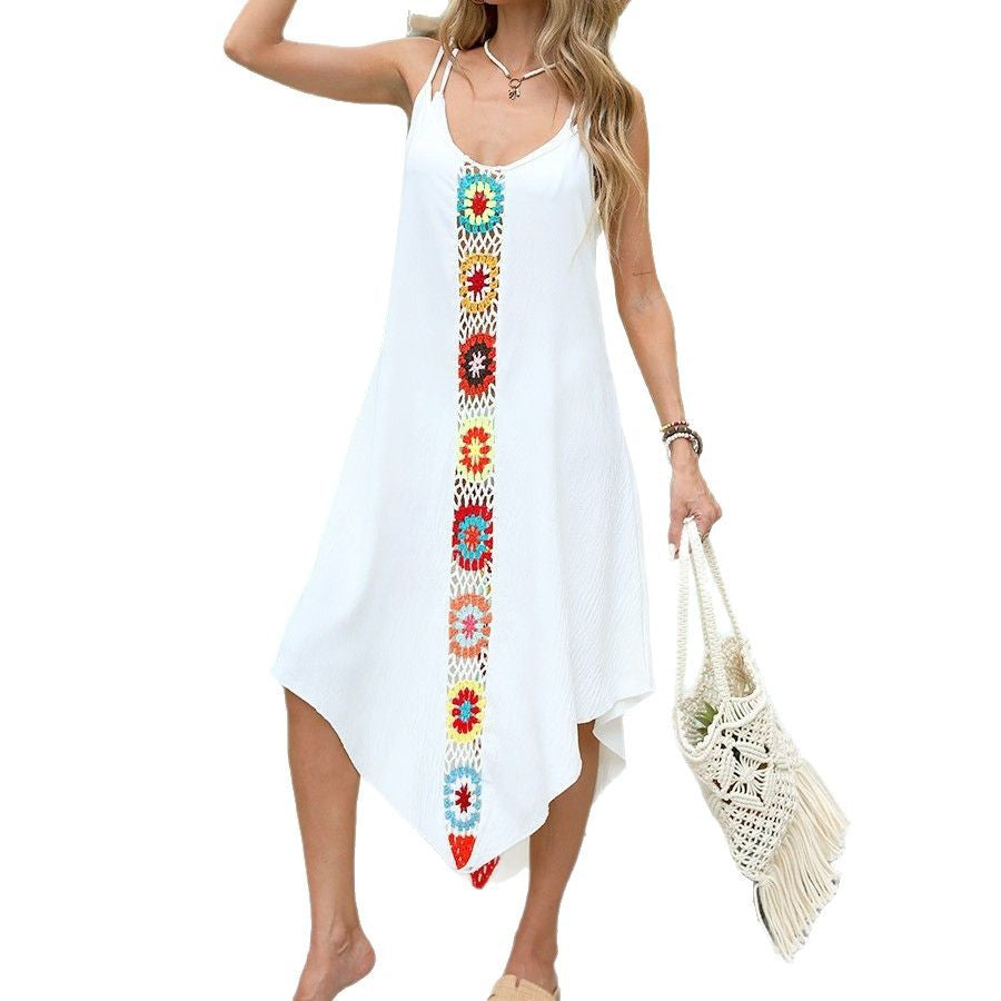 Femme Asymmetrisk Bohemian Strandkjole Stilla